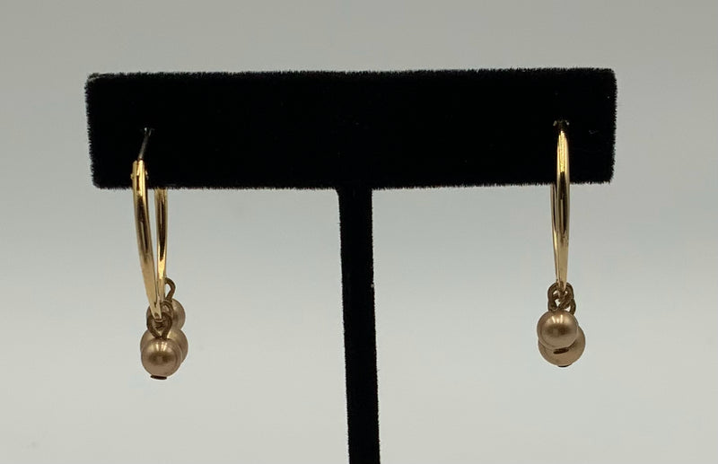 14kt Gold & Goldtone Metal Hoop Earrings