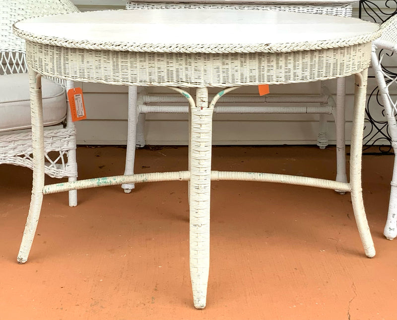 Oval Antique Wicker Occasional Table