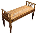 Ethan Allen Carved Wood Bench