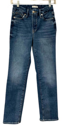 GOOD AMERICAN Indigo Distressed Straight Jeans sz 25