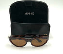 GIANNI VERSACE Tortoise Shell Oval Frame w/Iconic Medusa Logo Sunglasses
