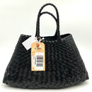 DRAGON DIFFUSION Black Woven Leather Top Handle Tote