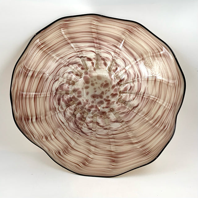 Art Glass Centerpiece Bowl with Ruffled Edge