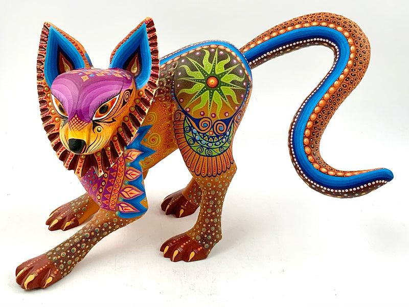 Mexican Huichol Painted Cat