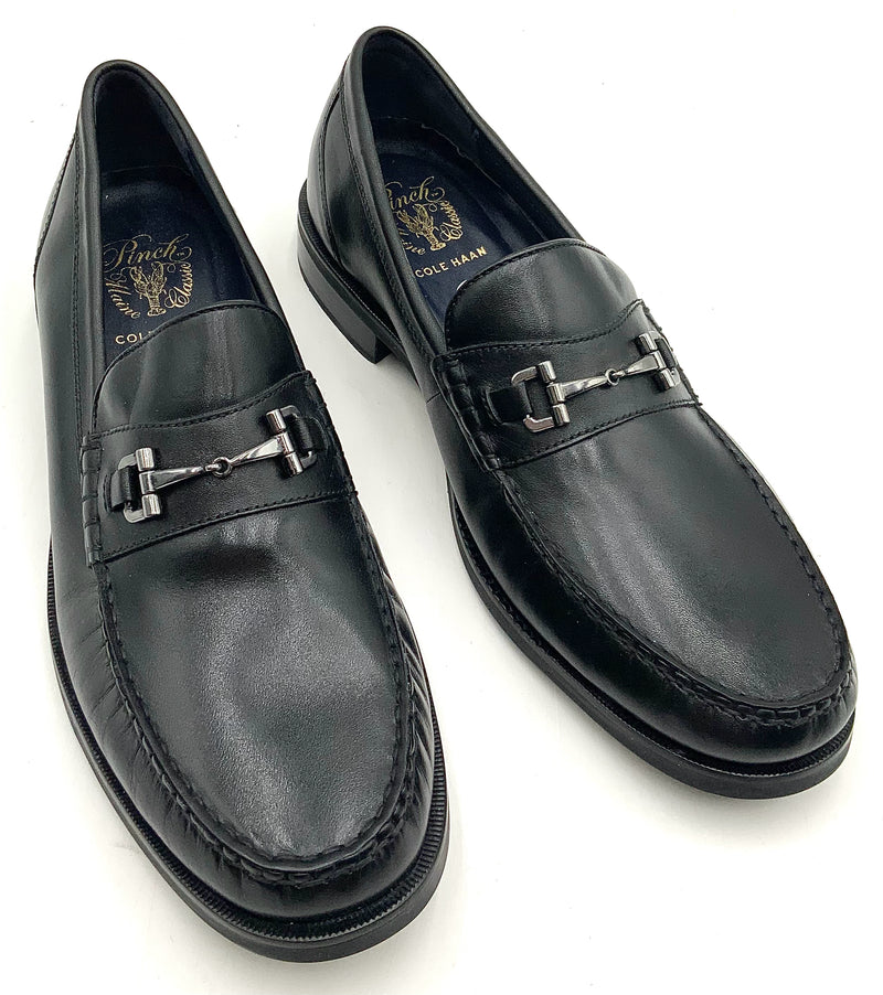 COLE HAAN Black Leather Pinch Maine Classic Bit Loafers 10.5B