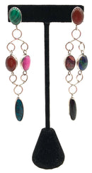 NAKAI Navajo Sterling Multi-Gem Chandelier Earrings