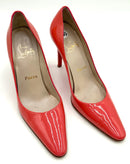 CHRISTIAN LOUBOUTIN Hot Pink Patent Leather Wherever Pumps 36.5 AS IS