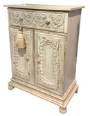 Painted Cabinet With Pressed Tin Accents
