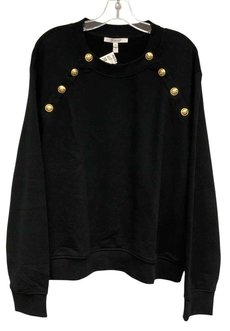DEREK LAM Black w/Goldtone Buttons L/S Top