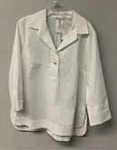 HINSON WU White w/Shirt Collar "Eileen" 3/4 Sleeve Tunic