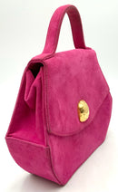 ANNE KLEIN CoutureVintage Fuchsia Suede Top Handle Bag