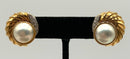 14kt Gold, 18kt Gold Electroplate, Diamond & Mabe Pearl Earrings