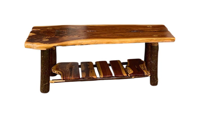 Handmade Live Edge Cypress Bench