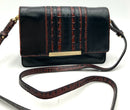 BRAHMIN Black/Pecan Leather "Minuette" Wallet/Crossbody