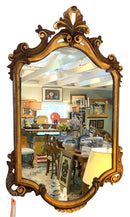Ornate Wood Mirror With Gilt Accents