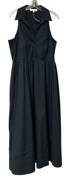 LIKELY Navy Poplin 1/2 B/D S/L Belted Midi Dress