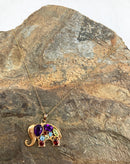 Gold Over Sterling Multi-Gem Elephant Necklace