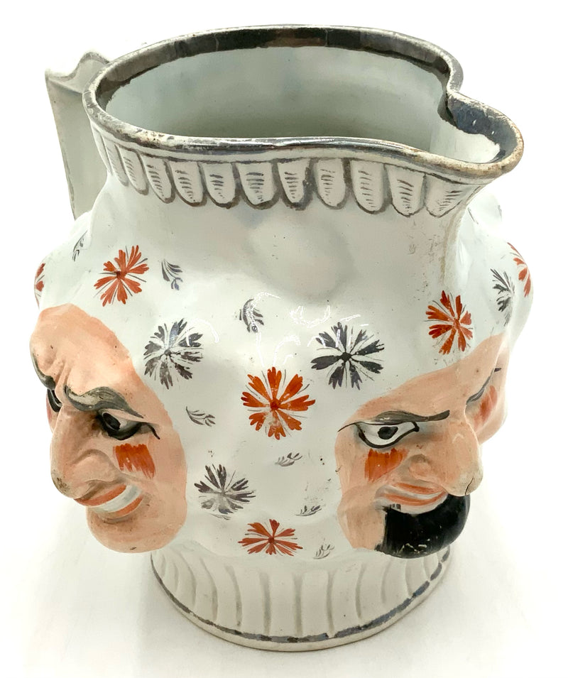 Antique Staffordshire Porcelain Face Jug