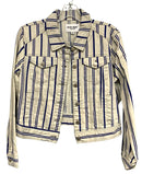 VELVET HEART Beige Blue Striped Denim Jones Jacket
