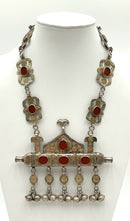 Antique Turkmen Sterling & Carnelian Necklace