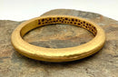 Julie Vos Hammered Gold Plated Metal Hinged Bangle Bracelet