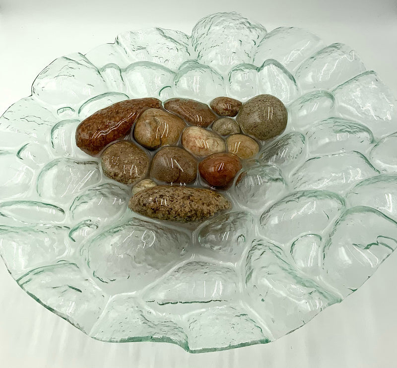 Signed Duane Dahl River Rock & Glass Fusion Bowl