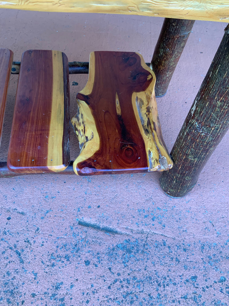 Handmade Live Edge Cypress Bench