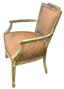 French Style Armchair with Carved Wood Frame