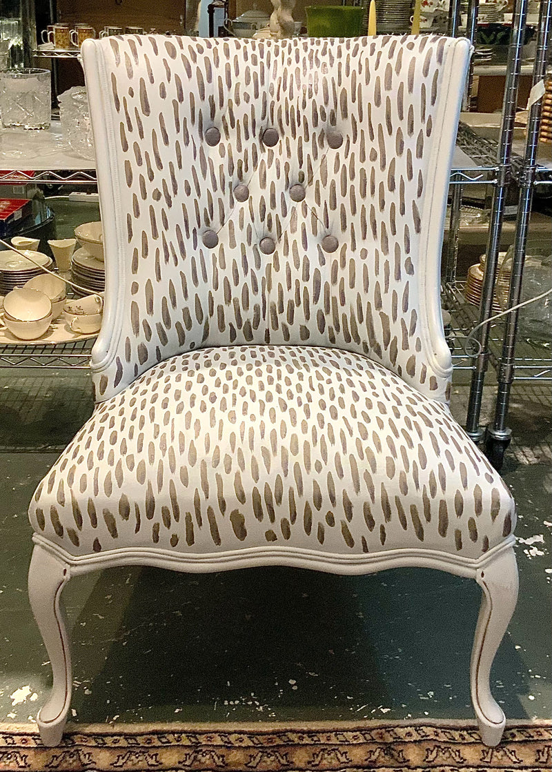 Vintage Painted Occasional Chair with Handpainted Upholstery