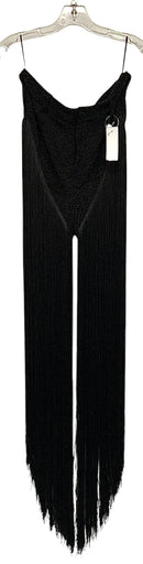 AKIRA Black Lurex Fringe Pants