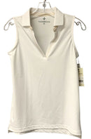 TUCKERNUCK White Split Neck Collared S/L Top