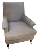 Gray Club Chair With Casters