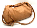 LUISA SPAGNOLI Tan Leather Woven Handle Satchel