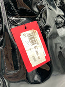 VALENTINO GARAVANI Black Patent Leather Buckle Detail Top Handle Satchel