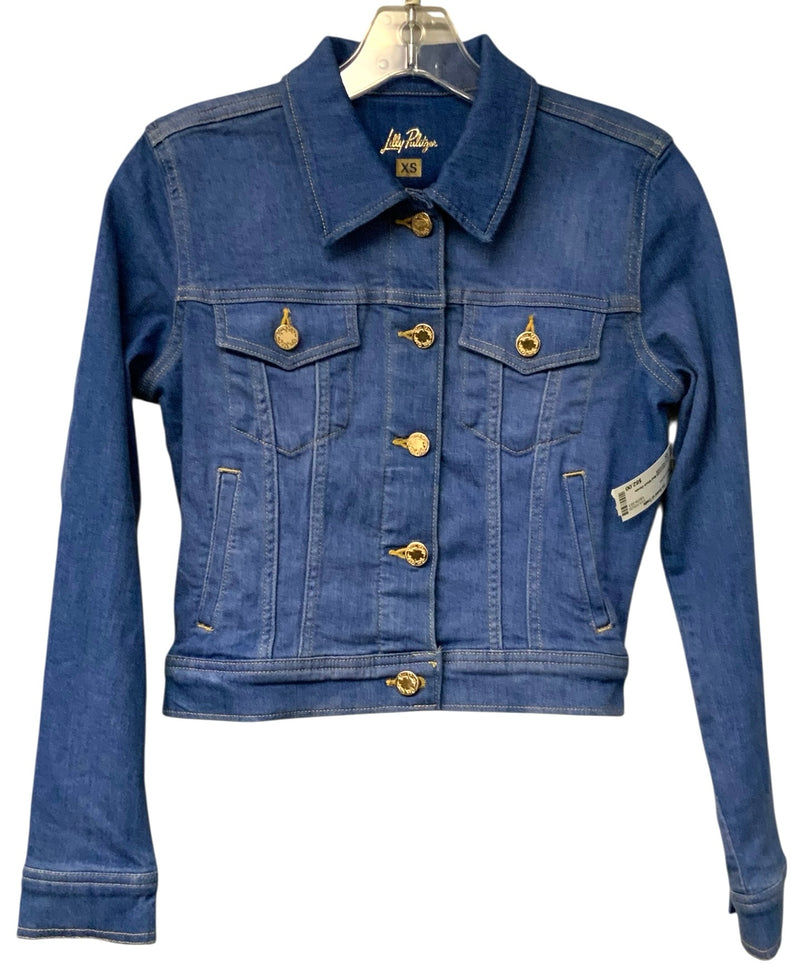 LILLY PULITZER Med Wash Denim Seaspray Cropped L/S Jacket