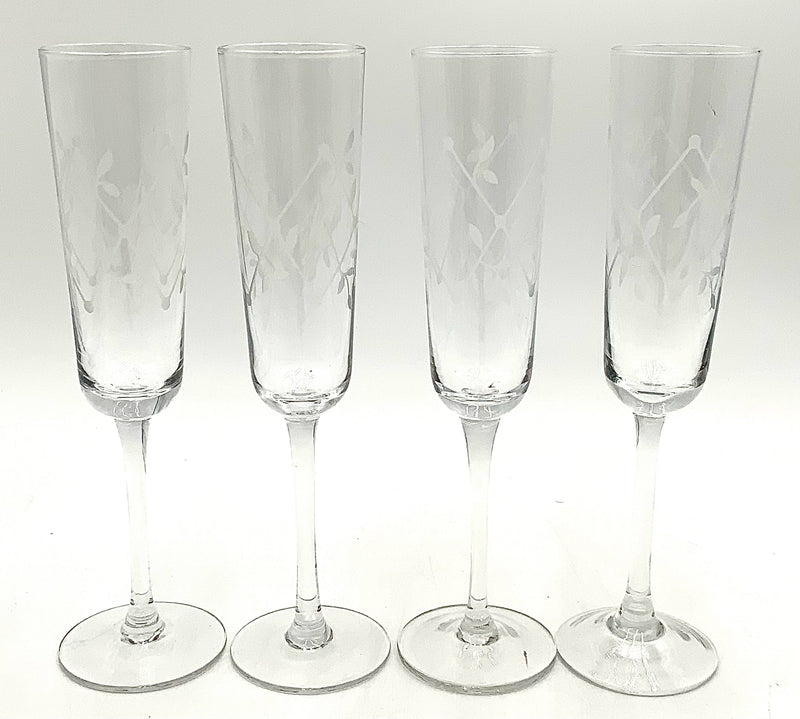 Set/8 Etched Champagne Flutes