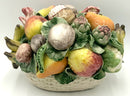 Vintage Italian Ceramic Basket of Vegetables & Fruit