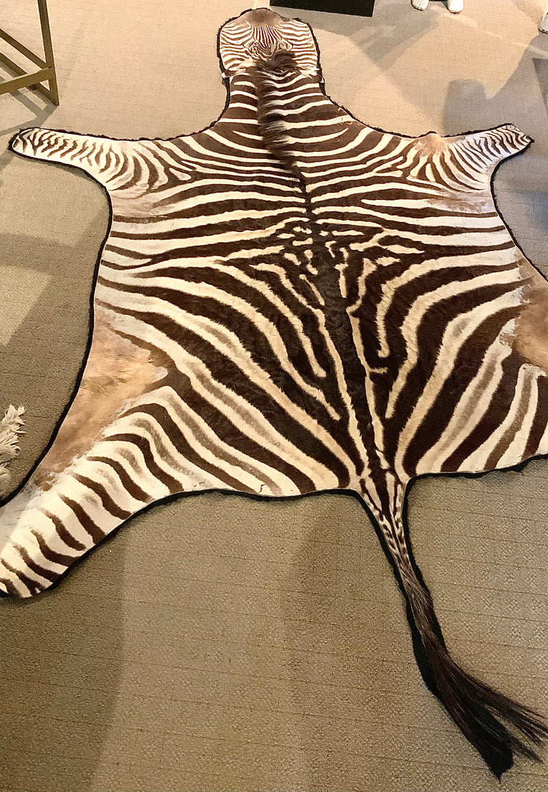 Authentic Zebra Hide Rug