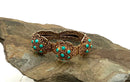 Vintage Gold Over Sterling & Turquoise Filigree Panel Bracelet