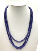 Tanzanite 3-Strand Beaded Adjustable Length Necklace