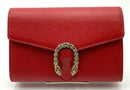 GUCCI Red Pebbled Leather Dionysus Chain Bag