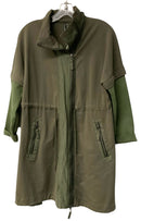 STELLA CARAKASI Olive Green Asym Zip D/S Waist Long Jacket