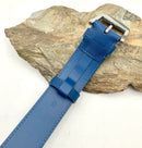 LOUIS VUITTON Blue Damier Embossed Leather Belt 90cm