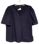 SAINT+ SOFIA Navy Eyelet "Tabitha" S/S B/D Top