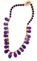 18kt Gold, Diamond & Amethyst Beaded Necklace