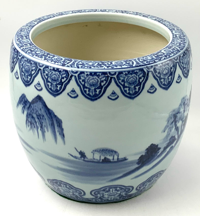 Vintage Japanese Blue & White Planter