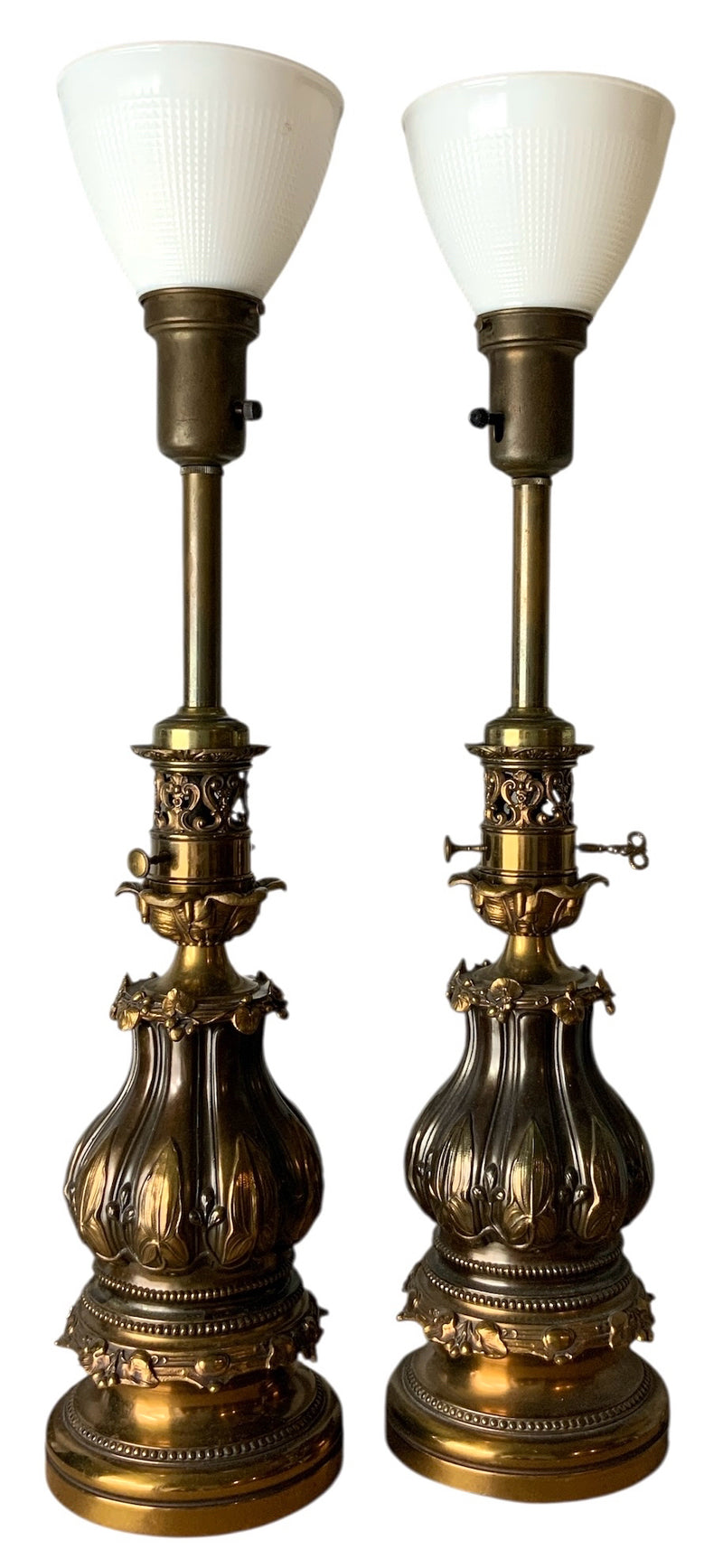 Pair of Vintage Stiffel Brass Banquet Lamps
