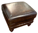 Haverty's Leather Tufted Club Chair With Ottoman
