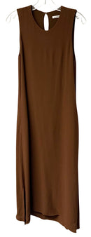 ADOLOFO DOMINIGUEZ Brown Viscose S/L Maxi Dress