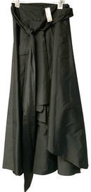 ADRIANNA PAPELL Black Satin Hi/Lo Evening Skirt